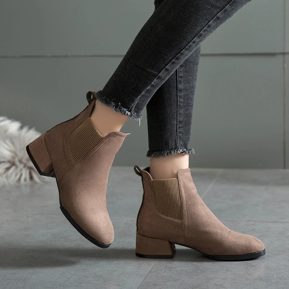 CYSINCOS 2019 botas de Invierno para mujer Botines de tacón deslizantes zapatos de botas femeninas zapatos de tacón alto|Botas hasta el tobillo| - AliExpress