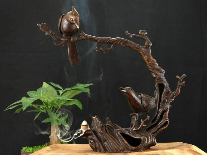 Pure copper incense burner, magpie's happiness incense ornament home decoration The magpie forecasts good news