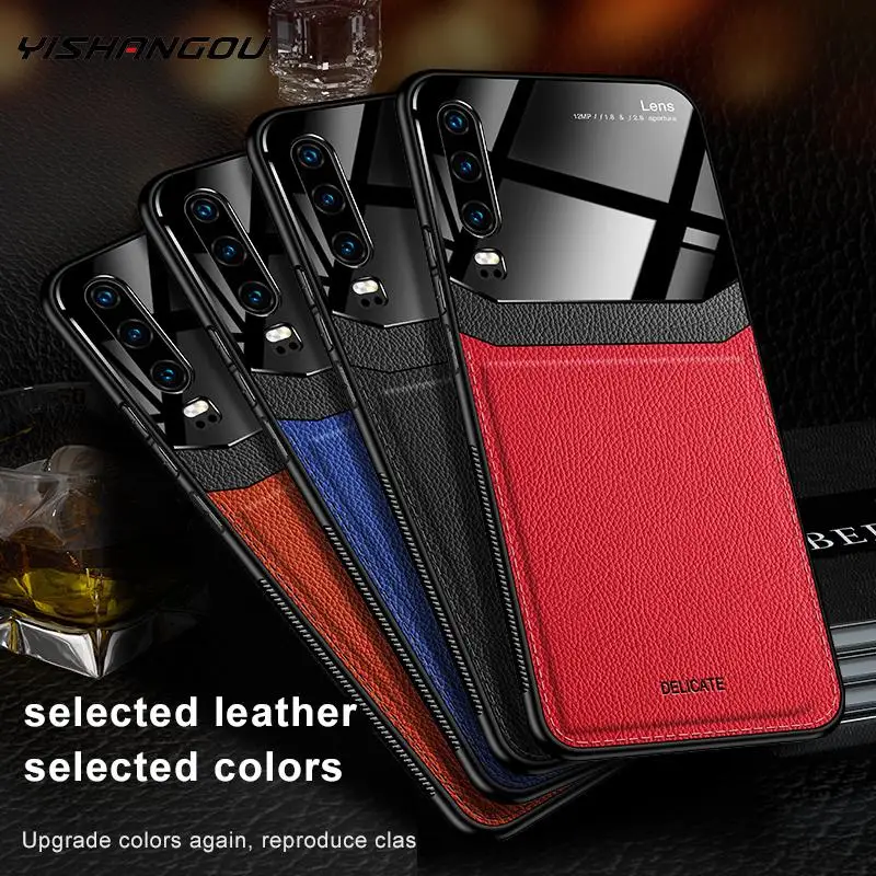 

Slim Leather Hard Cover Case For Huawei P30 P20 Mate 20 Pro 10 Lite P10 Plus Honor 9 10 20 9x Pro 8x v20 v10 Nova 5 5i 4 3i 3