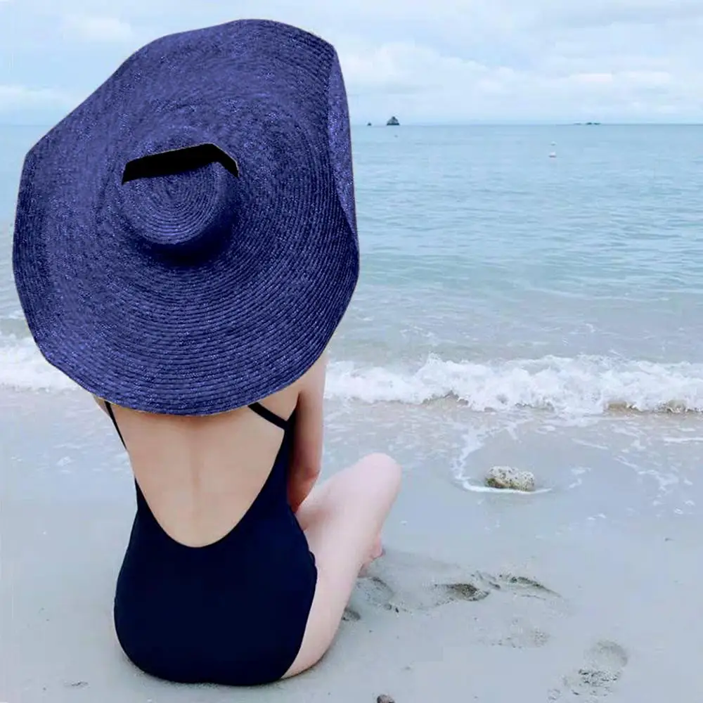 

Ladies Beach Cap Fashion Large Wide Brim Sun Hat Beach Anti-UV Sun Protection Foldable Cap Cover Women's heart Sunshade Sun Hat