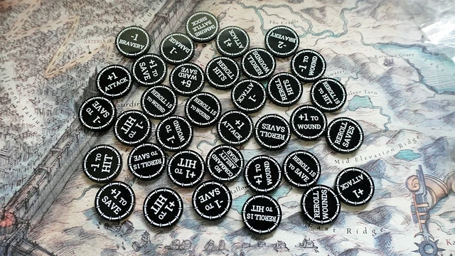 Tabletop Spells/Psychics/Abilities tokens Set for WH/AOS – AOS Tokens 36pcs UV PRINT