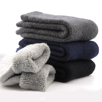 

1 Pairs Winter Socks Canada 30 Degrees Below Zero Resist Cold Wool Socks For Thicken Pile Socks Solid Color Warm Meias