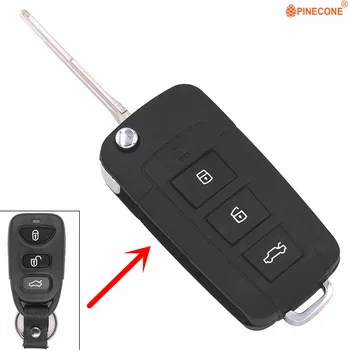 

PINECONE for Kia Cerato Sportage Forte 3+1 Panic Button Key Upgrade Convenient One Body Flip Folding Car Key Fob Shell Case