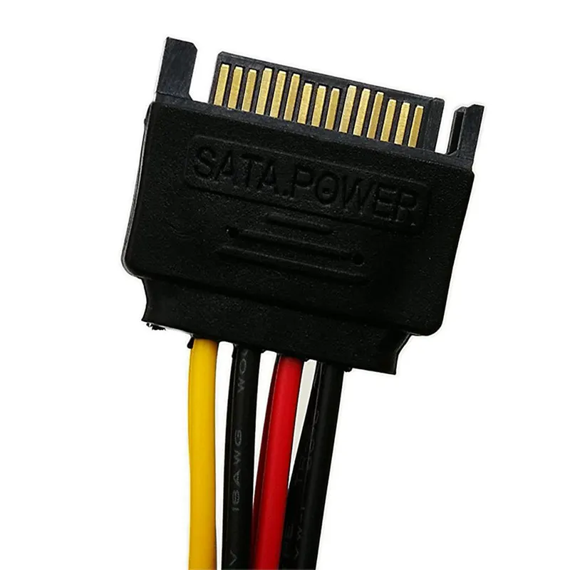 SATA 15-контактный разъем для 2x15-Pin 90 градусов Женский SATA 15Pin отклонения в размерах на 1-2 Мощность Расширение Y сплиттер Кабель-адаптер-7 дюймов(2 шт. в упаковке