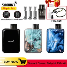 Smoant charon baby 750mAh vape комплект 2 мл pod Ом Ni-80 Ом сетчатая электронная сигарета VS Smoant Pasito Battlestar Детский комплект