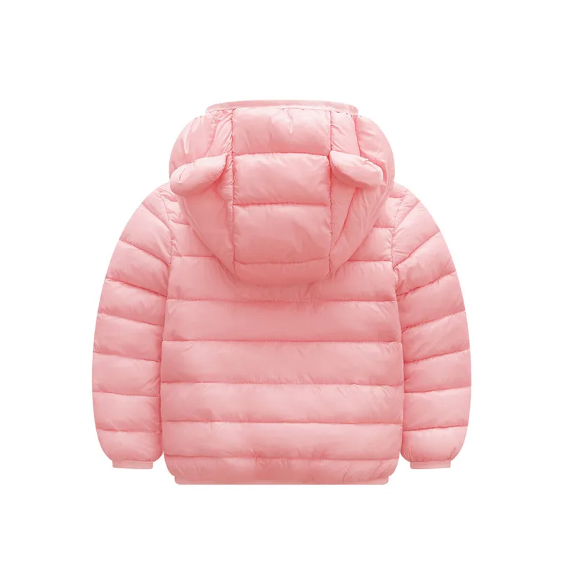 Chlidren Kids Boys Girl Winter Coats Jacket Zip Thick Ears Snow Hoodie Outwear (33)