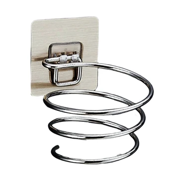 

Hair Dryer Holder No Drilling Wall Mounted Self Adhesive Hair Blow Dryer Hanging Storage Holders Racks for Bathroom