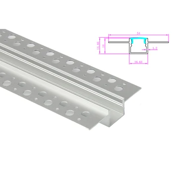

LEDLUX BA0007 Raceway profile bar aluminum recessed lugs retractable reel Led wall up 12mm length 1 meter