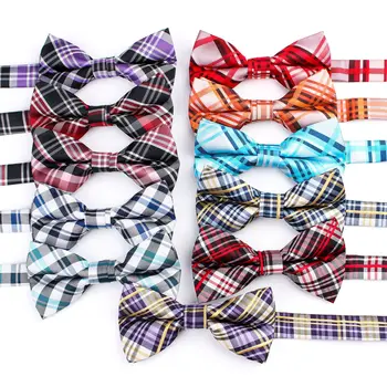 

Sitonjwly Men's Adjustable Formal Ties Plaid Lattice Bow Tie Butterfly Bowtie Tuxedo Bows Groom Party Accessories Custom LOGO