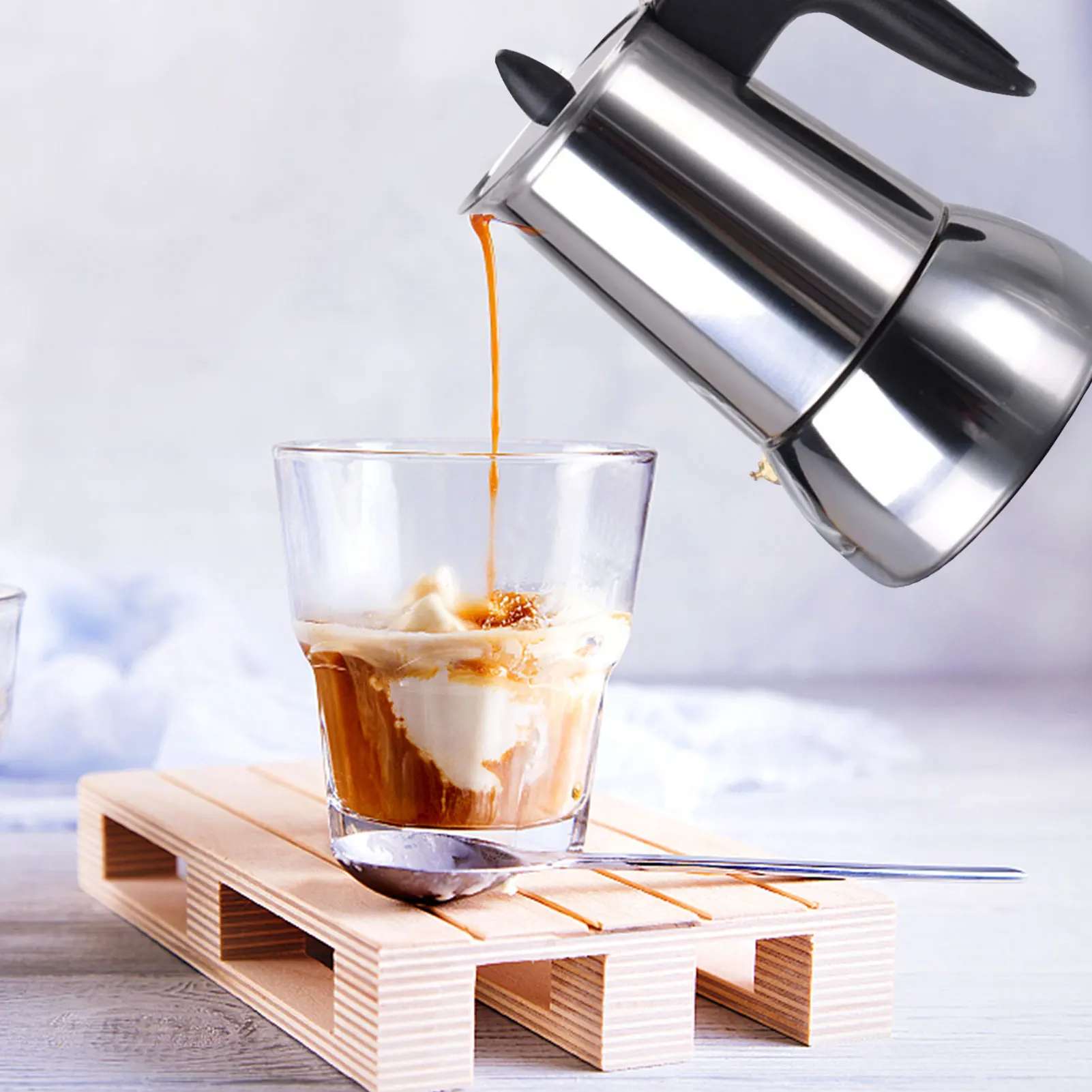 Cafetera de acero inoxidable de 3 tamaños, Mocha, Espresso, Latte,  percolador, estufa, cafetera, percolador, herramienta de bebidas -  AliExpress Hogar y jardín