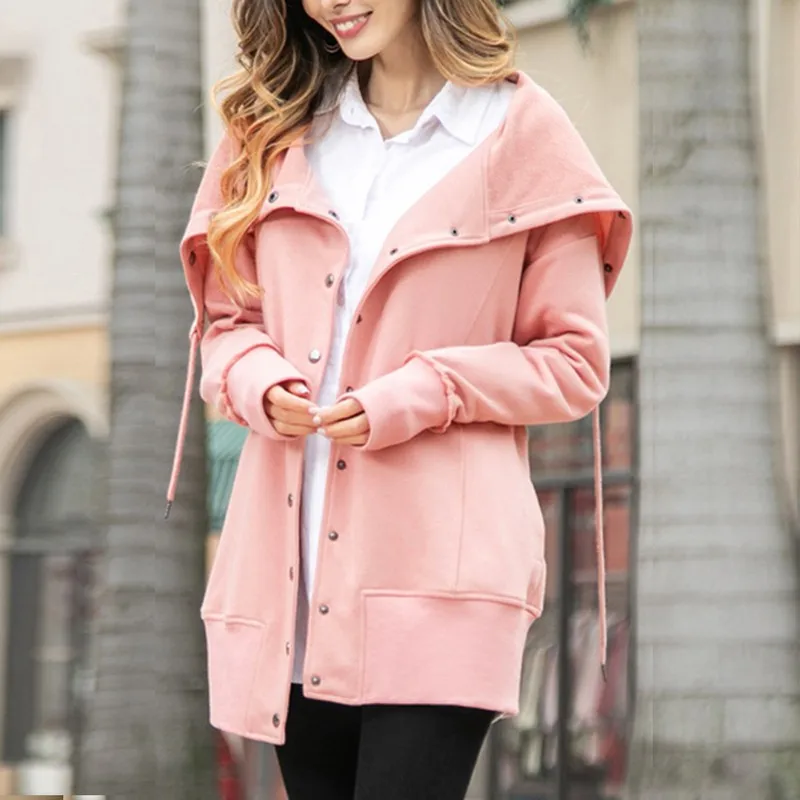 Осеннее модное пальто с отложным воротником, верхняя одежда, пальто, однотонные приталенные худи manteau femme, женское повседневное пальто с