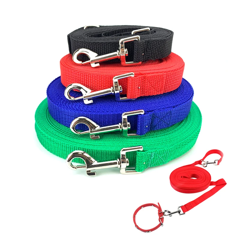 

Double-end Nylon dog leads rope 6m 3m 10m 15m long Walking Training dog leash small big dog running pull traction pets dog rope