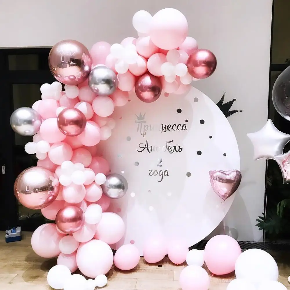 Large 4D Rose Gold Peach White Macaron Balloon Garland Arch Wedding decoration Baby Shower Party Backdrop Wall Decor | Дом и сад
