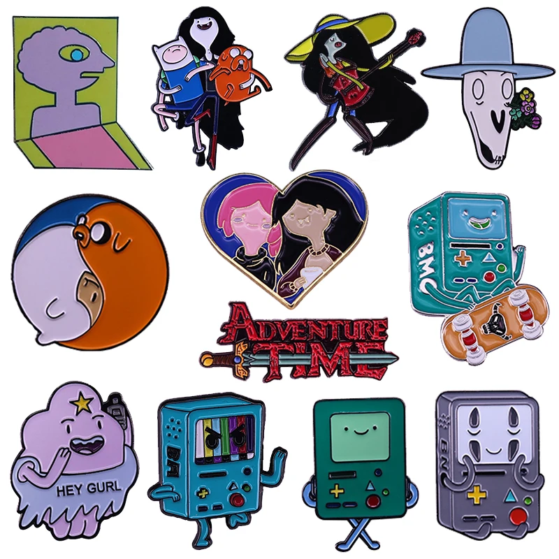 Adventure Time Badge Vampire Queen Marceline Princess Bubblegum Robot Beemo Bmo Enamel Pin Lumpy Prismo Sword Brooch | Украшения и