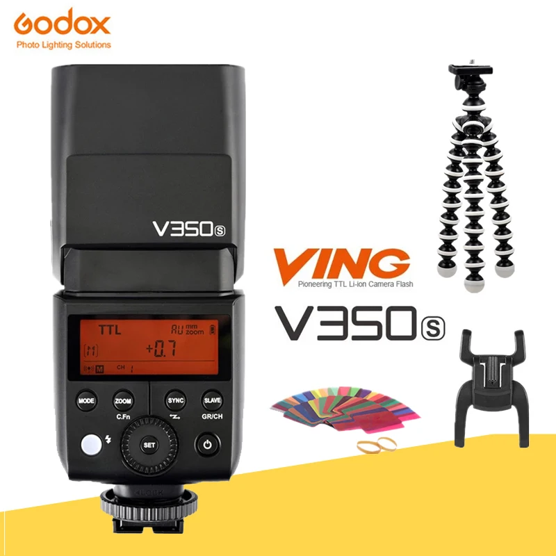В наличии GODOX Mini V350S TTL HSS 1/8000s GN36 2 4G Беспроводная литий-ионная вспышка для Sony a7RIII a7RII