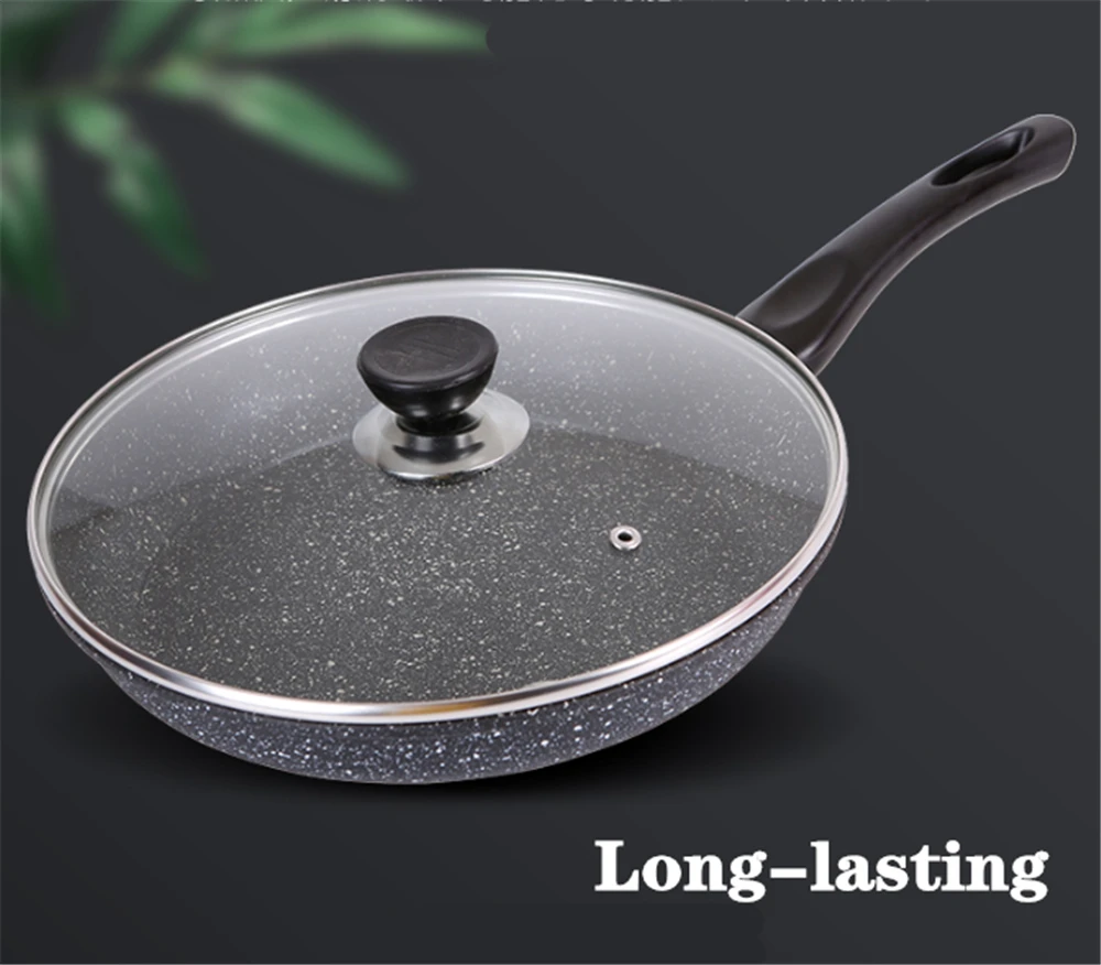 Pan Non-stick Pan with Lid Skillet 30cm Frying Pan Home Garden Induction Cooker Pans Gas Stoves Pancake Pan Steak Wok Pan Bread