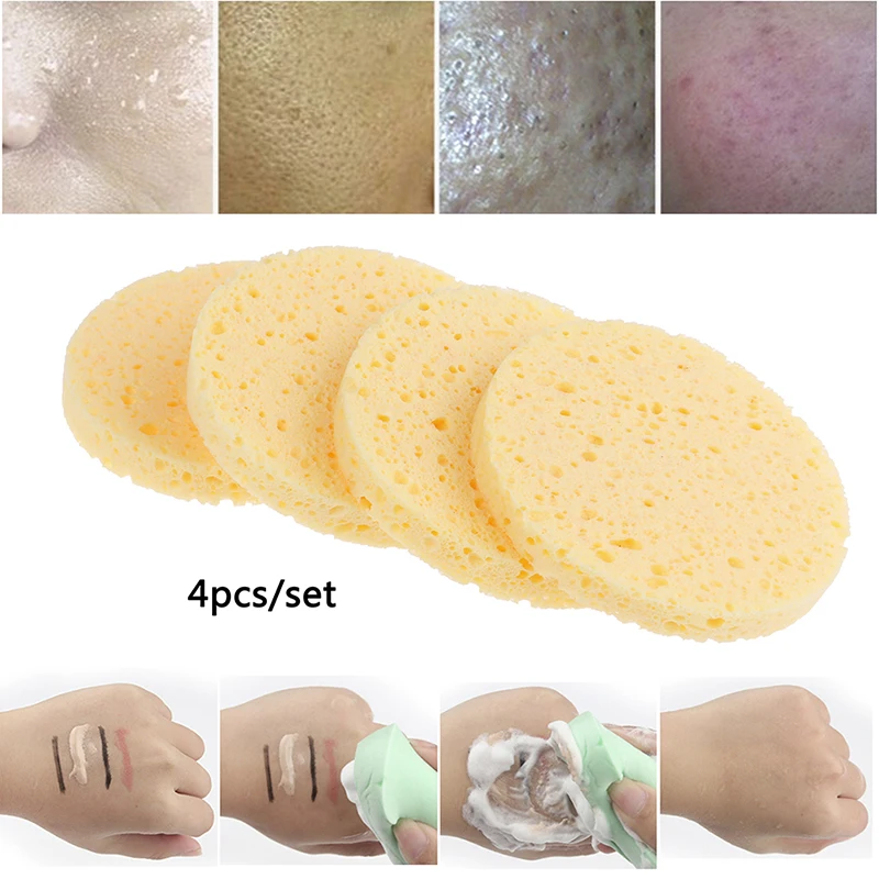 4pcs/Set Useful Soft Puff Face Makeup Remover Cleansing Washing Sponge Pad Wash Facial Care Tools | Красота и здоровье