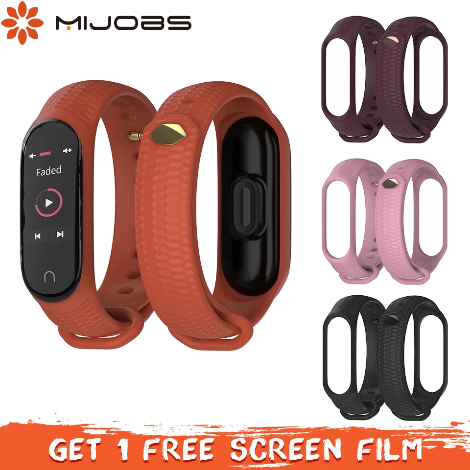 Силиконовый ремешок Mijobs для наручных часов Mi Band 4 браслет смарт mi Xiaomi