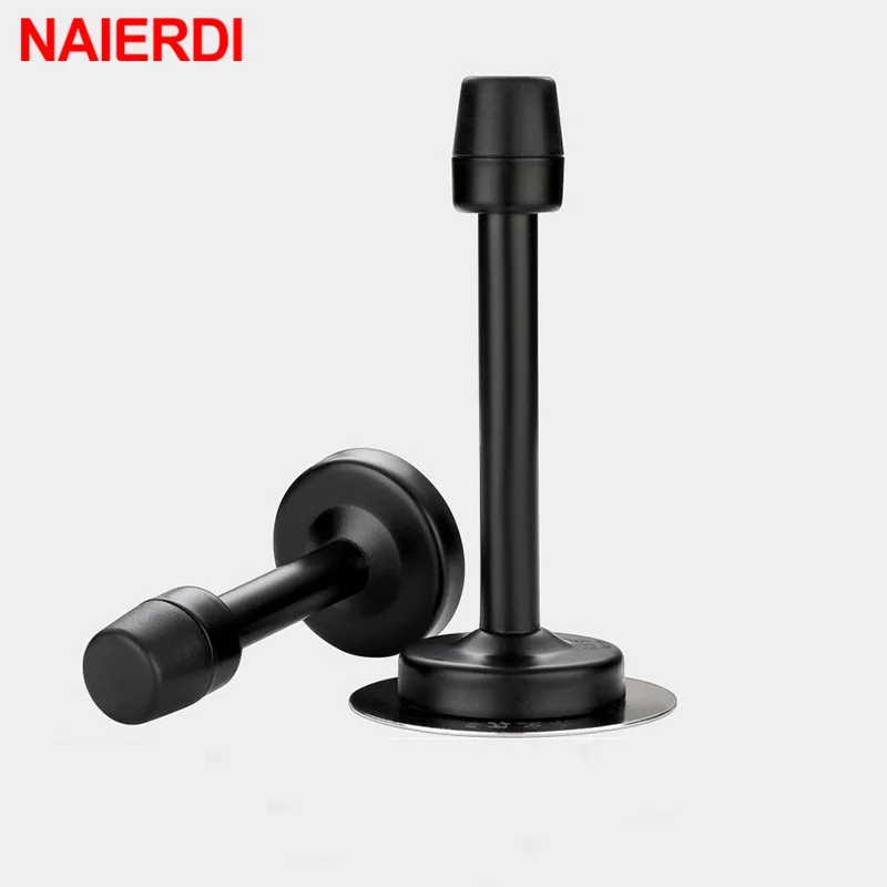 Rubber Wall Mounted Door Stopper Stainless Steel Door Stops Holder Catch Floor Fitting Screws Bedroom Home Hardware silicone door stopper door stopper bumpers door stopper