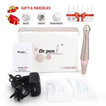 

Ultima 30 Dr Pen with 6 Pcs Bayonet Cartridge Wired Skin Care Kit Derma Pen Microneedling Pen Stretch Mark Removal Machine