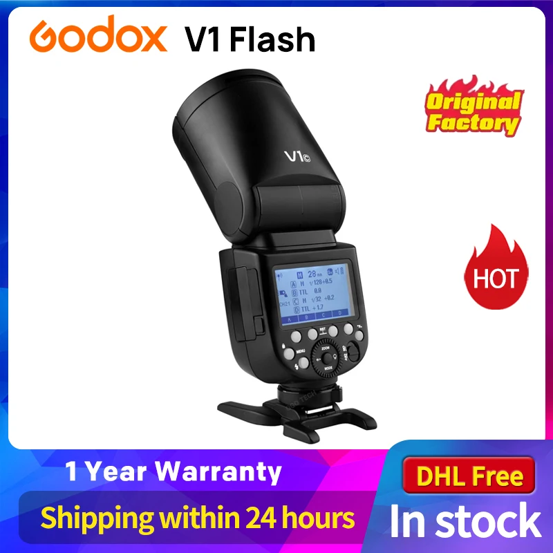 Вспышка Godox V1 V1S/V1N/V1C TTL Li-Ion для фотостудии | Электроника