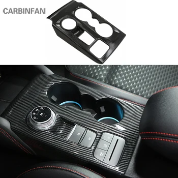 

carbon fiber central control Gear Shift Panel cover Water cup holder decoration trim car Styling For Ford Focus 2019 2020 C1443