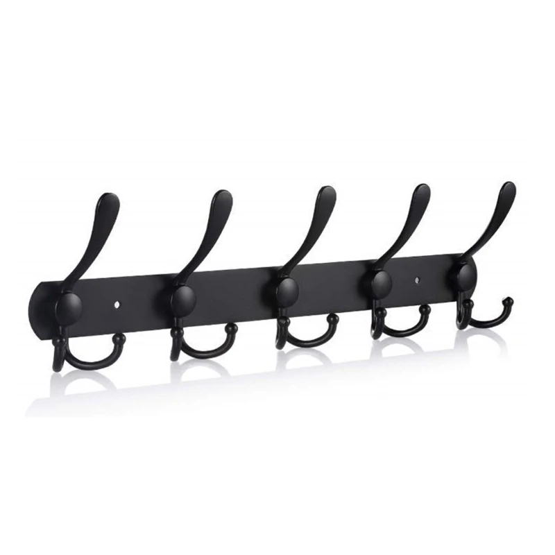 5 Hooks Stainless Steel Wall mounted Bathroom Hook Rack Bedroom Coat Clothes Hanger Hook Heavy