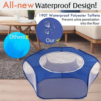 

Small Animals Playpen Breathable & Waterproof Small Pet Cage Tent with Zippered Cover Portable Outdoor Yard Fence