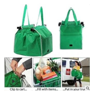 

1pcs Supermarket Thicken Shopping Cart Bags Eco-Friendly Foldable Reusable Shop Handbag Portable Grocery Store Trolley Totes