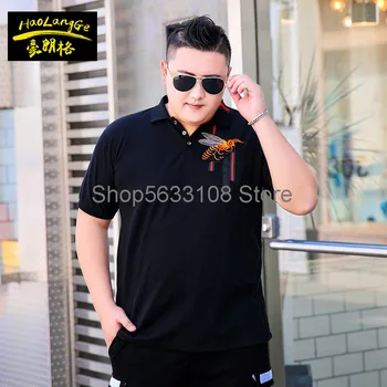 

super Brand Men Plus Fat Plus Size Short Sleeve Lapel T Shirt Fat People Summer Business Leisure Yes Collar T-shirt Shirt