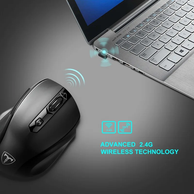 Wireless Mouse and Mouse Pad Set 2.4G Wireless Portable Mobile Optical Mouse with USB Receiver and Mouse Pad Combo for Laptop