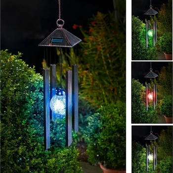 

LED Solar Powered Chimes Light Colorful LED Garden Hanging Light With IPX4 Waterproof For Garden Balcony Decoration Light