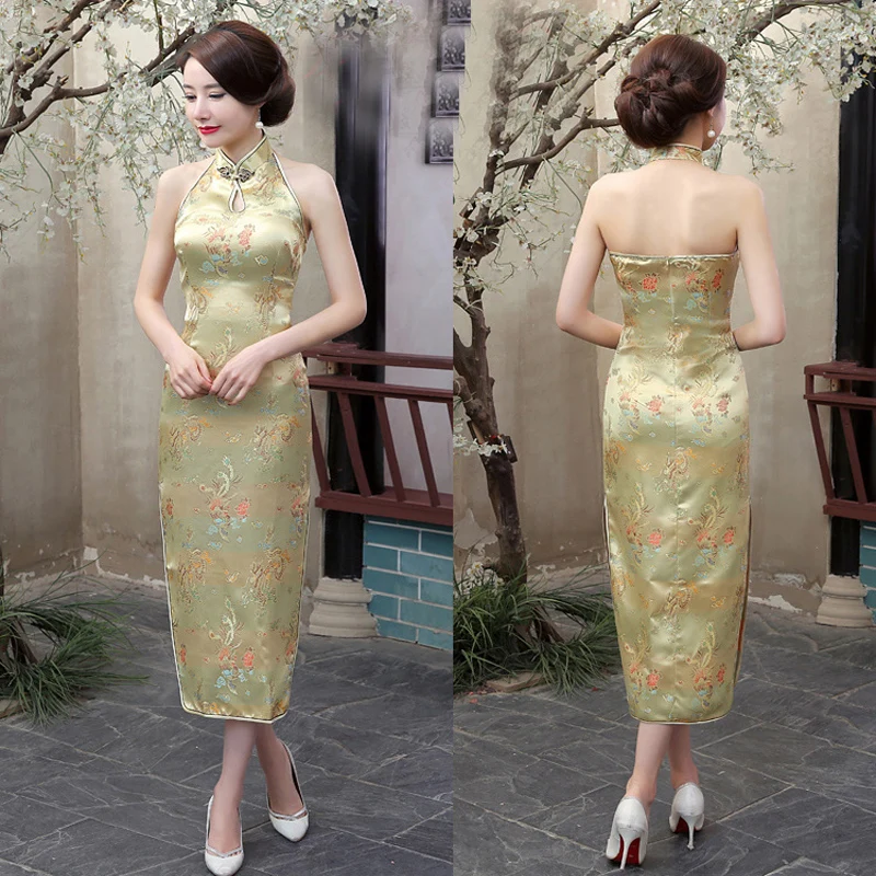 Китайское платье длинное cheongsam сексуальное черное красное cheongsam элегантное вечернее платье женское китайское свадебное платье с открытой спиной cheongsam Размер S-3XL