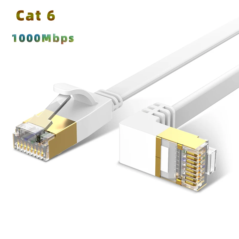 Белый гибкий Ethernet кабель вверх и вниз сетевой Cat6 Lan UTP CAT 6 RJ 45 патч корд для