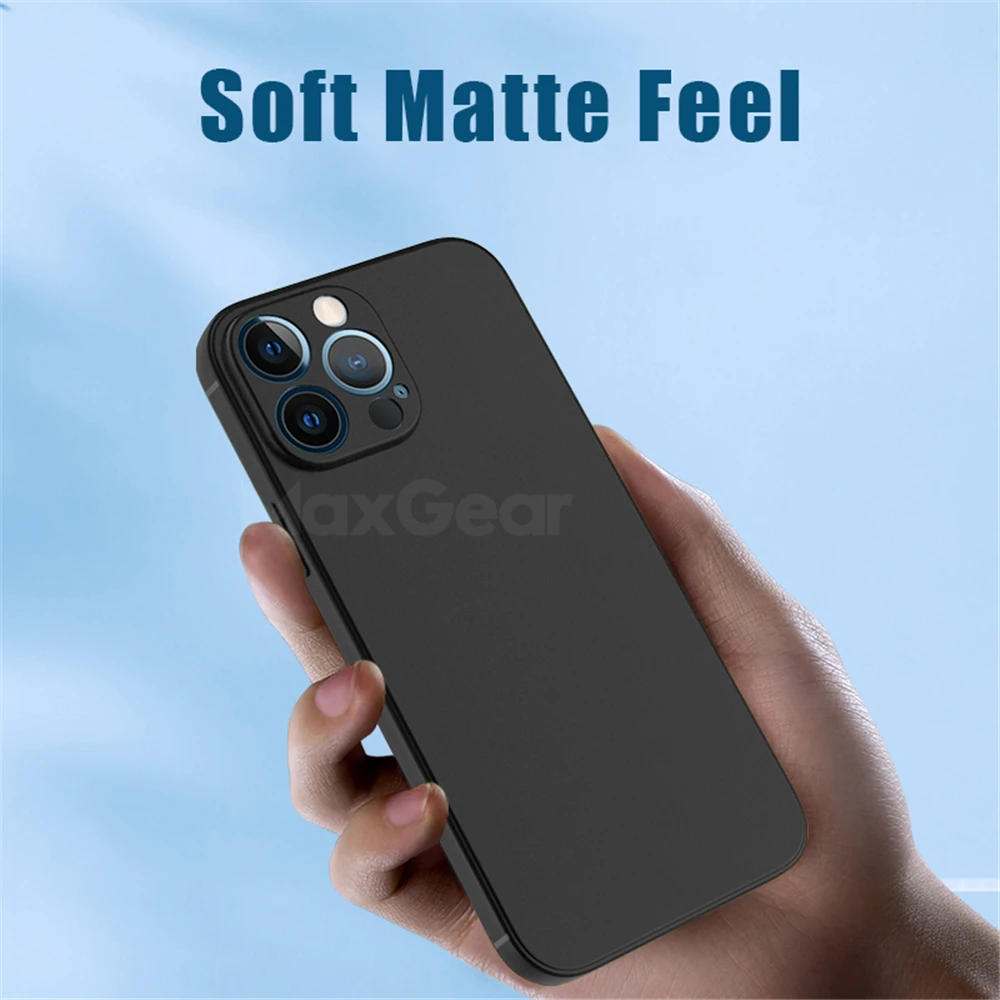 Sleek Matte Ultra-Thin Silicone Black Case - Soft TPU Back Cover