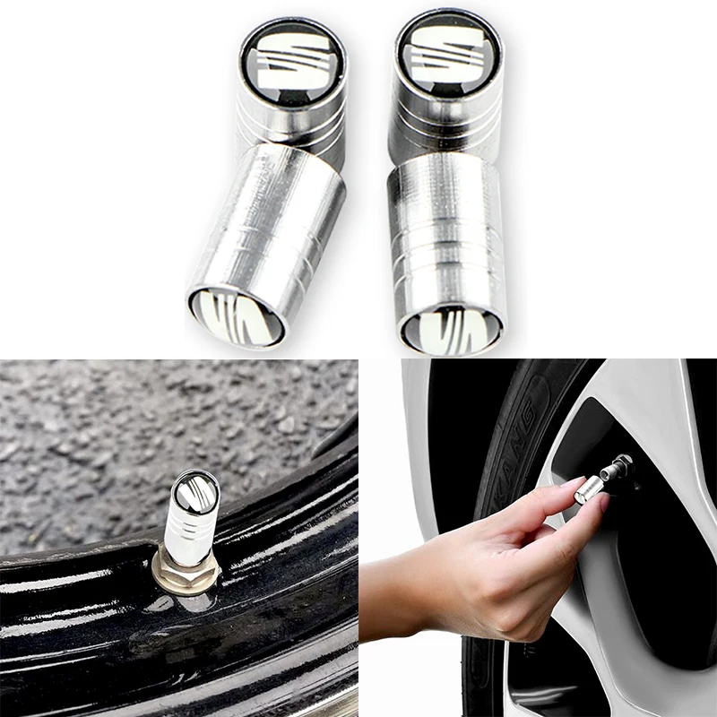

4pcs Auto Tire Valve Core Cover Caps Car Accessories Car Goods for Seat Leon Ibiza Alhambra Niva Kalina Priora Granta Largus