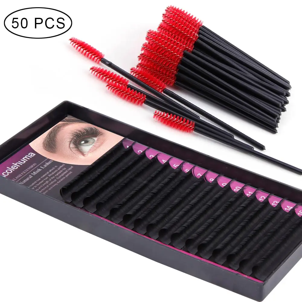 

Eyelashes For Extension 16 Rows Fake Eye Lashes Individual 50Pcs Eyelash Disposable Eyebrow Brush Volume Lashes Cils Makeup Tool