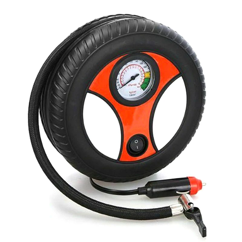 

Electric Tire Air Compressor Pump Car 260 PSI Pressure Gauge Nozzle Adapters