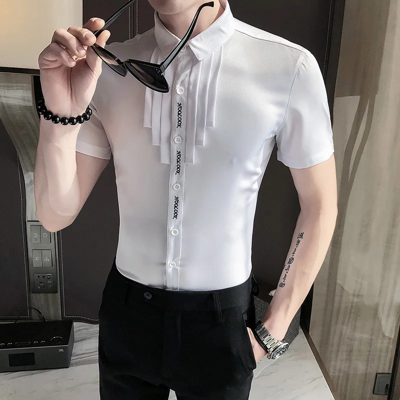 Высококачественная черно белая дизайнерская Повседневная рубашка Chemise Homme в