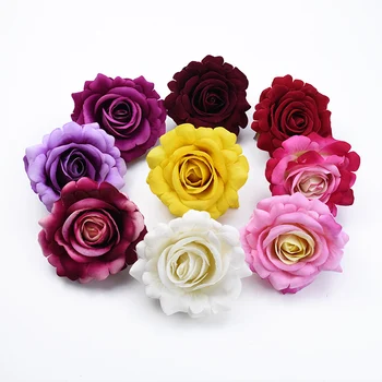 

2/5pcs 8CM Wedding bridal accessories clearance New Year Christmas decor home accessories roses flowers wall artificial flowers