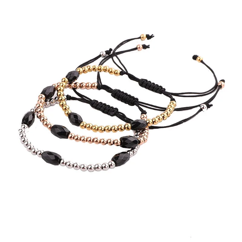 Men women Jewelry Bracelet Natural Stone Stainless Steel Beads Friendship Bracelet Gift