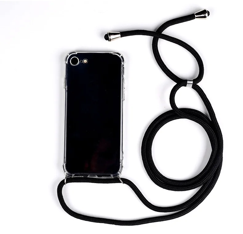 Роскошный прозрачный чехол для телефона через плечо Ketting Koord Lanyards Met Touw Voor iphone 6 6S 7 8 Plus X XR XS 11 Pro Max bay