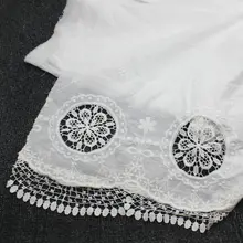 Хлопковая кружевная ткань с вышивкой швейцарская хлопчатобумажная вуаль кружева для одежды белый двойной гребешок 130 см