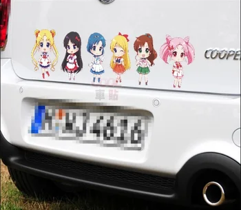 

LEFT SIDE Car Reflective Sticker Cartoon Anime Car Scratch Stickers Creative Rear Window Stickers Waterproof Decoration