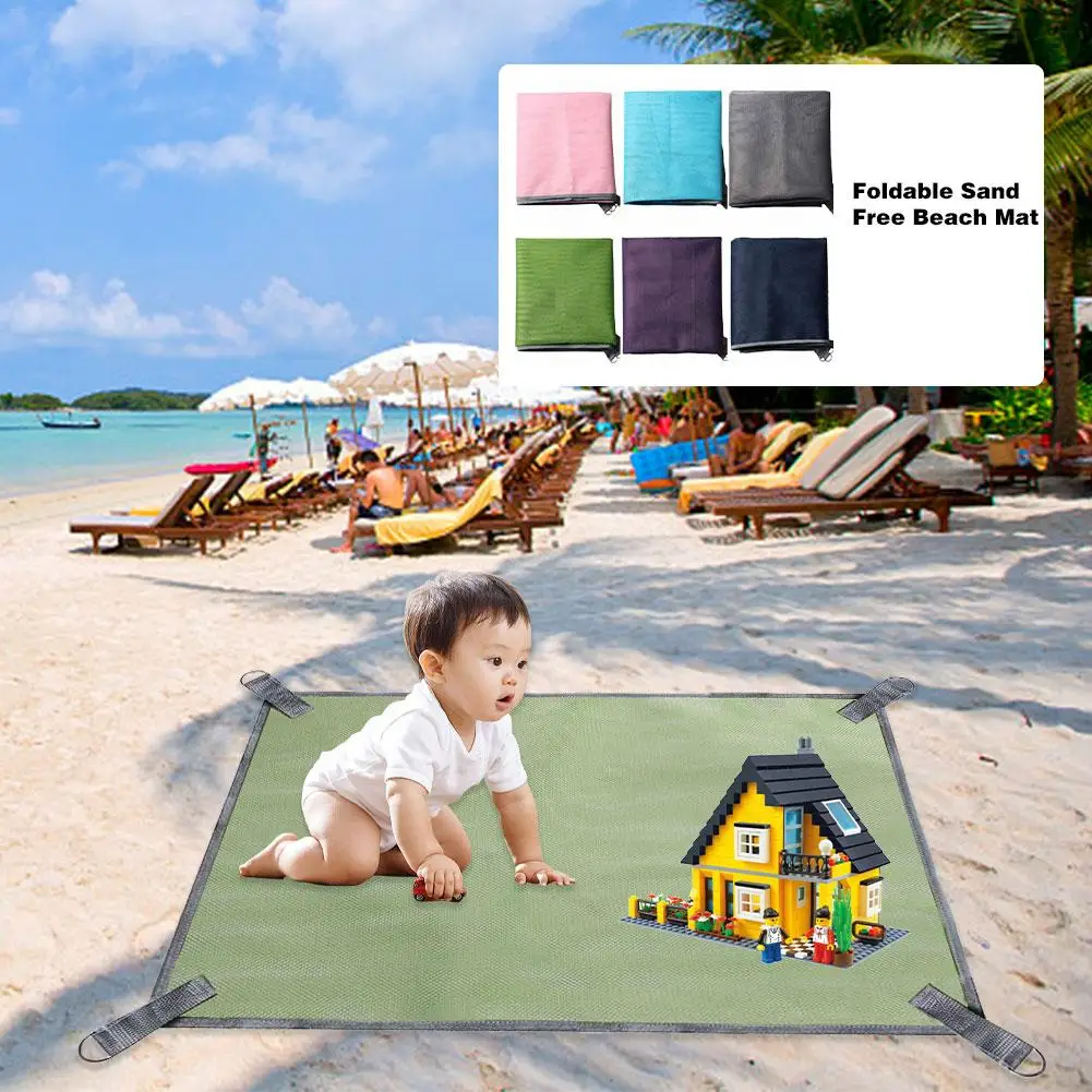 

Foldable Beach Mat Sand Free Picnic Camping Waterproof Mattress Blanket Foldable Sandless Avoiding Sand Dirt Grass Mat
