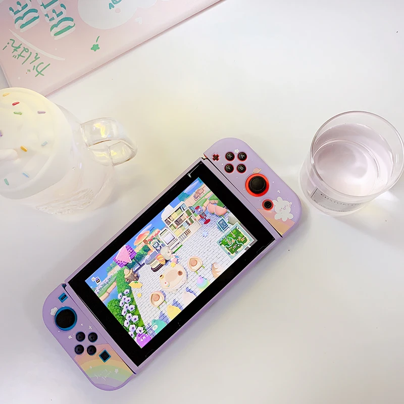 STARRY FOREST Милый фиолетовый мягкий защитный чехол Rainbow Bunny для nintendo switch