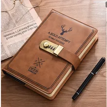 

Diary NoteBook A5 PU Cover Deer Brown Thickened Paper Writing Notepad Journal Agenda European Classical Stationary Xmas Gift Ins