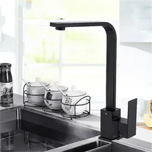 Kitchen Faucet Black Mixer Faucet for Kitchen Rubber Design Hot and Cold Deck Mounted Crane for Sinks