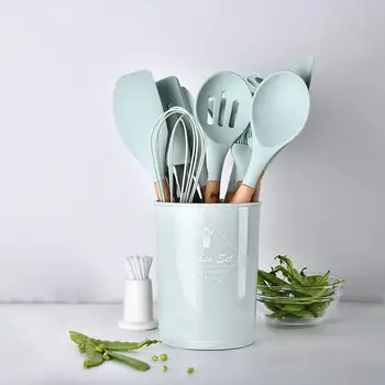 

8-12PCS Silicone Kitchenware Cooking Utensils Set Heat Resistant Kitchen Non-Stick Cooking Utensils Baking Tool Kitchen Gadget