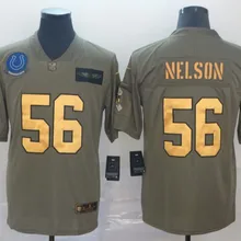 Мужская футболка в стиле Индианаполиса 1 Colts Quenton Nelson Jersey Olive/Gold